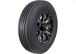 Taskmaster St235/80r16 lre rambler trailer tire on 16x6 8x6.5 blk lip/face alum viking whee