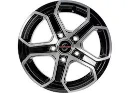 Taskmaster Alum trlr wheel - 14x5.5 5x4.5 blk machined face 5-spoke , 3.19cb, 0os, 2200lcc