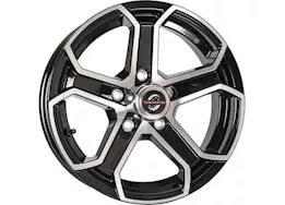 Taskmaster Alum trlr wheel - 15x5 5x4.5 blk machined face 5-spoke , 3.19cb, 0os, 2160lcc