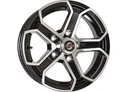 Taskmaster Alum trlr wheel - 15x5 5x5 blk machined face 5-spoke , 3.19cb, 0os, 2160lcc