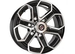 Taskmaster Alum trlr wheel - 15x6 6x5.5 blk machined face 6-spoke, 3.19cb, 0os, 2835lcc