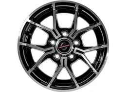 Taskmaster Alum trlr wheel - 14x5.5 5x4.5 blk machined face 5-fork , 3.19cb, 0os, 2200lcc