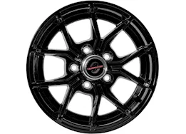 Taskmaster Alum trlr wheel - 14x5.5 5x4.5 full paint blk 5-fork, 3.19cb, 0os, 2200lcc