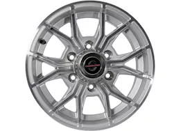 Taskmaster Alum trlr wheel - 15x6 6x5.5 silver machined face 6-fork , 4.25cb, 0os, 2835lcc