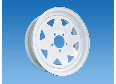 Tow-Rite 13"X4.5" WHITE 8 SPOKE RIM, BP 5-4.5, ET 0, CB 3.19, 1,725 LBS