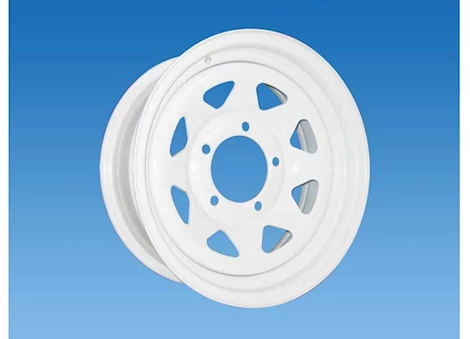 Tow-Rite 15"X6" WHITE 8 SPOKE RIM, BP 5-4.5, ET 0, CB 3.19, 2,150 LBS