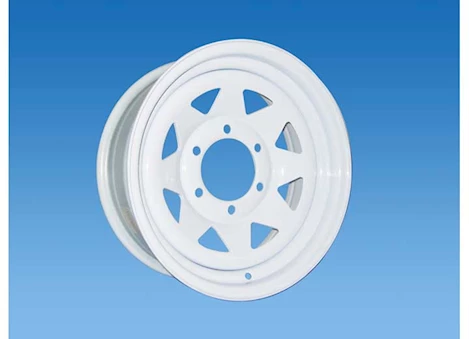 Tow-Rite 16"X6" WHITE 8 SPOKE RIM, BP 6-5.5, ET 0, CB 4.28, 3,140 LBS