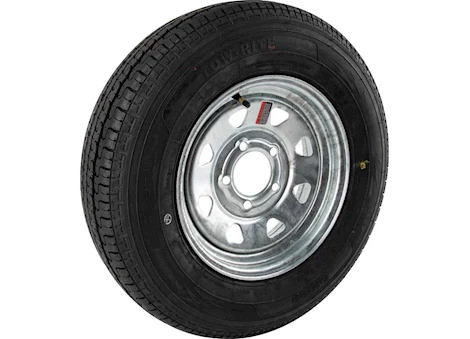 Tow-Rite St175/80r13 mounted on galvanize spoke 13x4.5, 5x4.5 load rating : c, 6-ply rated, 1,360 lbs Main Image