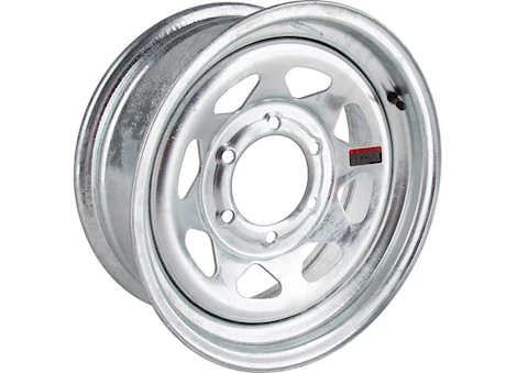 Tow-Rite 15"X6" GALVANIZED 8 SPOKE RIM, BP 6-5.5, ET 0, CB 4.28, 2,830 LBS