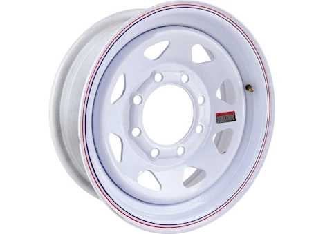 Tow-Rite 16"X6" WHITE MODULAR RIM, BP 8-6.5, ET 0, CB 4.90, 4,080 LBS