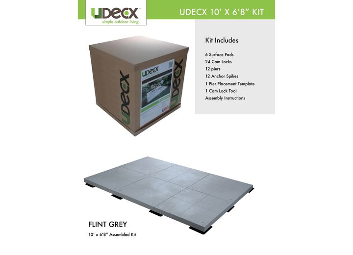 UDECX MODULAR PORTABLE DECKING 10'X6'8" STARTER KIT – FLINT GREY