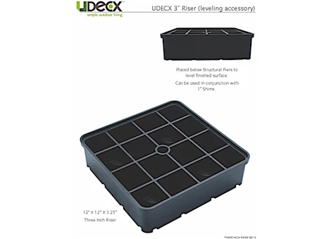 UDECX 3" Riser for Modular Portable Decking System - 2-Pack
