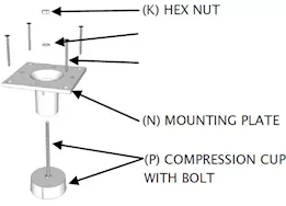 UDECX Corner Post for UDECX Optional Railing System - White