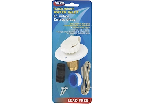 Valterra Products LLC Water inlet, 2-3/4in metal flange, white, lead-free, carded Main Image