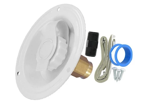 Valterra Products LLC WATER INLET, METAL RECESSED FLANGE, WHITE, LEAD-FREE, CARDED