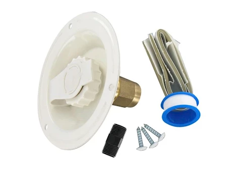 Valterra Products LLC WATER INLET, METAL RECESSED FLANGE, COL WHITE, LEAD-FREE, CARDED