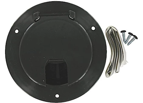 CABLE HATCH, LARGE ROUND, BLACK, CARDED