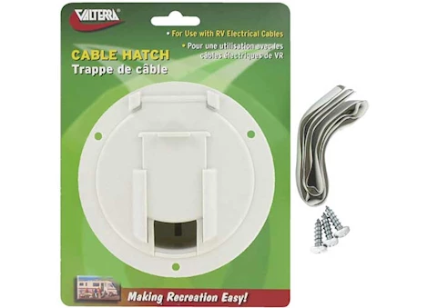 Valterra Products LLC Cable hatch, med round, white, carded Main Image