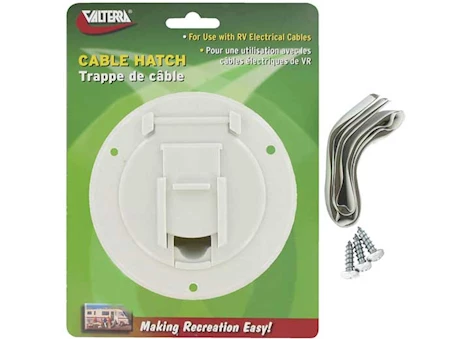 Valterra Products LLC Cable hatch, sm round, white, carded Main Image