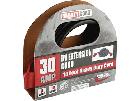 Valterra Mighty Cord RV Extension Cord with Finger Grip – 10 ft., 30 Amp
