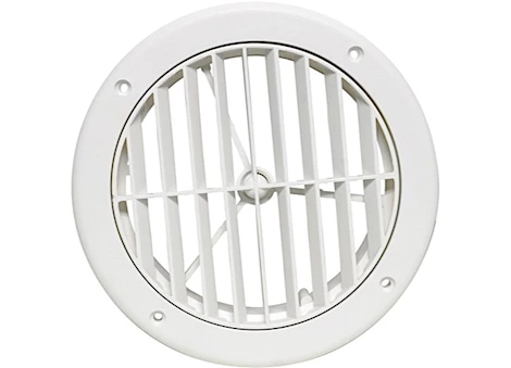 A/C VENT LOUVERED 5IN PLASTIC, WHITE, CARDED