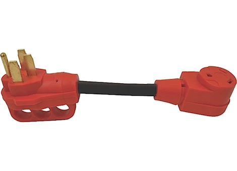 Valterra Products LLC 50AM-30AF ADAPTER CORD W/HDL, 12IN, RED, CARDED
