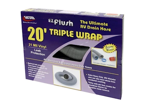 Valterra Products LLC Ez flush triple wrap drain hose, 20ft, silver, boxed Main Image