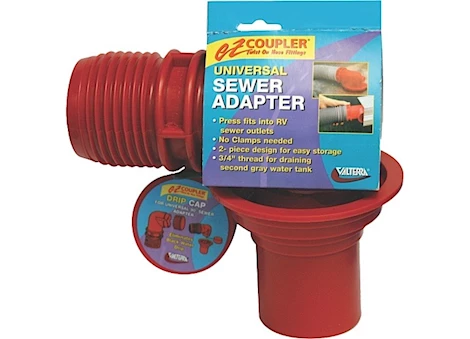 Valterra Products LLC EZ COUPLER UNIVERSAL SEWER ADAPTER, RED, CARDED