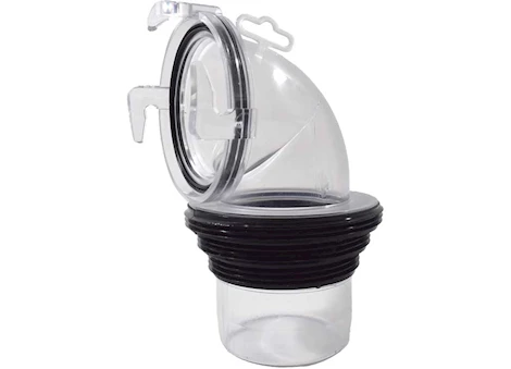 Valterra Products LLC Ez coupler 90 deg bayonet sewer fitting, clear/black, boxed Main Image