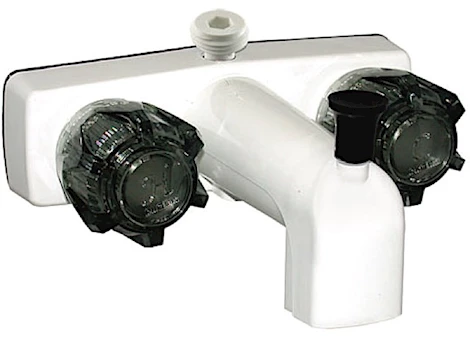 Valterra Products LLC Tub/shower faucet, 4in, 2 smoke knobs, plastic, white Main Image