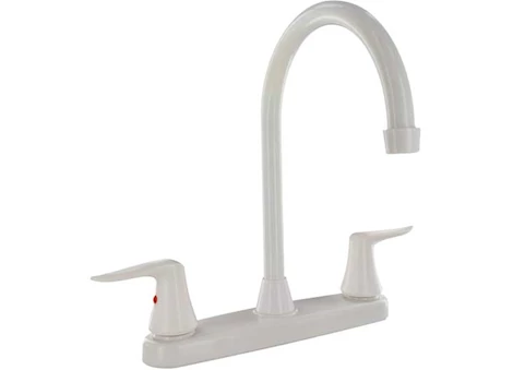 Valterra Products LLC CATALINA 2-HANDLE HI ARC 8 IN KITCHEN FAUCET - WHITE W/WHITE LEVER HANDLES