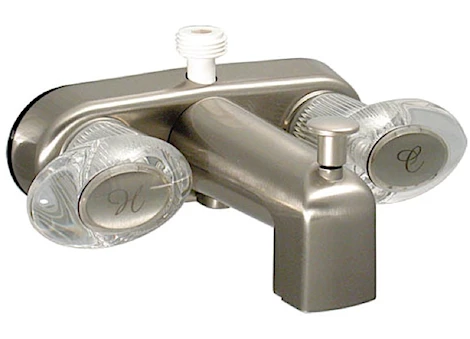 Valterra Products LLC TUB DIV FAUCET W/ D-SPUD, 4IN, 2 LEVER, 1/4 TURN, PLASTIC, BRUSHED NICKEL