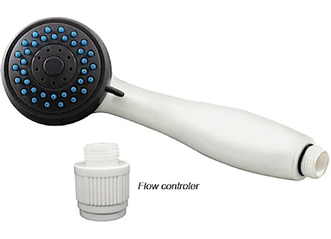 Valterra Products LLC Shower head, 3 function handheld, flow ctrl, spray/massage, white Main Image