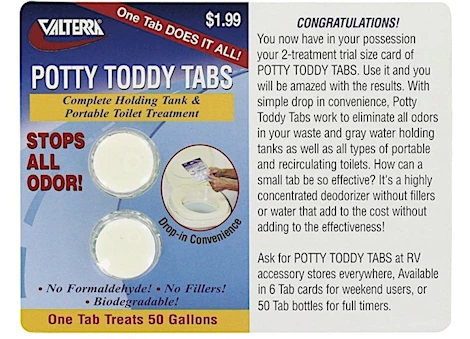 Valterra Products LLC POTTY TODDY TABS - 2/CARD