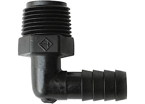 Valterra Products LLC ELBOW MALE ADAPTER, 90 DEGREES 3/8IN MPT X 3/8IN BARB