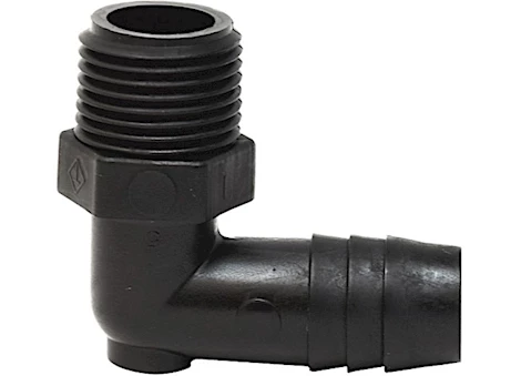 Valterra Products LLC Elbow male adapter, 90 degrees 3/8in mpt x 1/2in barb Main Image