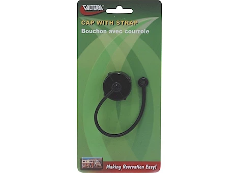 Valterra Products LLC HOSE CAP, 3/4IN, WITH STRAP, BLACK, CARDED