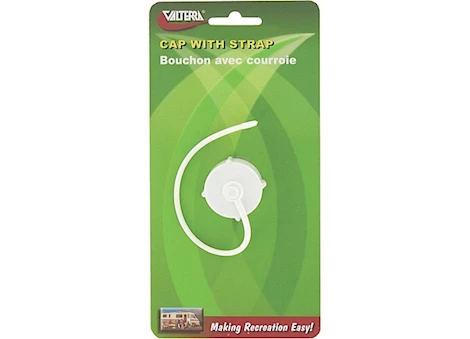 Valterra Products LLC Hose plug, 3/4in male thread, with strap, off white, bulk