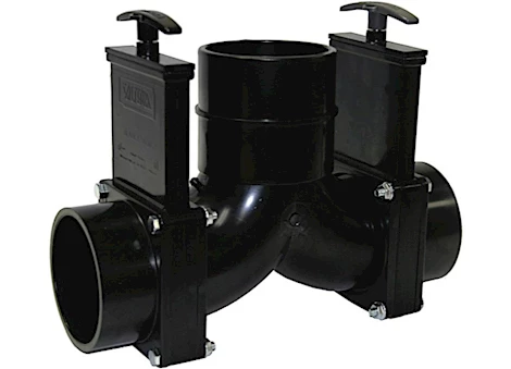 Valterra Products LLC Ell double rotating valve, 3in hub x 3in hub x 3in hub outlet Main Image