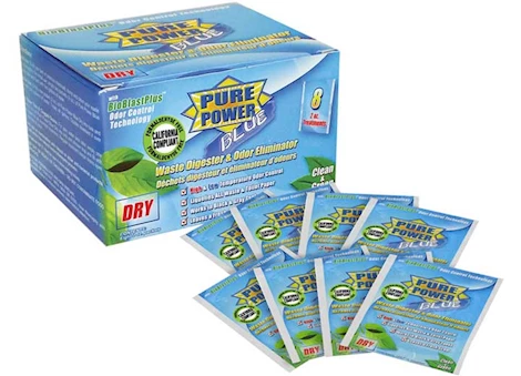 Valterra Products LLC PURE POWER BLUE DRY 2 OZ PACKETS - 8 PER BOX ECO FRIENDLY