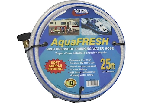 Valterra AquaFRESH High Pressure Drinking Water Hose, 1/2” x 25” – White Main Image