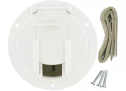 Valterra Products LLC Cable hatch, med round, white, carded