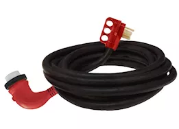 Valterra Products LLC 50a 90 deg led detach power cord w/hdl, 25ft, red, boxed