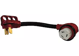 Valterra Products LLC 50am-50af 90 deg led detach adapter cord, 12 in, red, carded