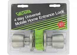 Valterra Products LLC Door lock, entrance, 4-way universal, knob x knob, ss, clam shell