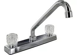 Valterra Products LLC Kitchen faucet, 8in hi-rise tubular, 2 knob, plastic, chrome