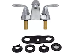 Valterra Products LLC Lavatory faucet w/pop up, 4in, 2 knob, plastic, chrome