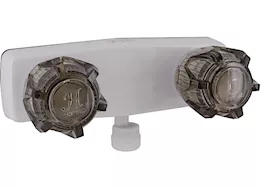 Valterra Products LLC Shower valve w/ vac brkr, 4in, 2 smoke knobs, brass/plastic, white
