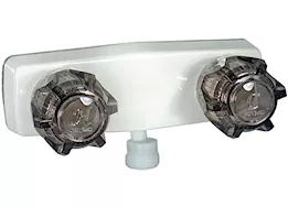 Valterra Products LLC Shower valve w/ vac brkr, 4in, 2 smoke knobs, plastic, white