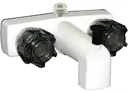 Valterra Products LLC Tub/shower faucet, 4in, 2 smoke knobs, plastic, white